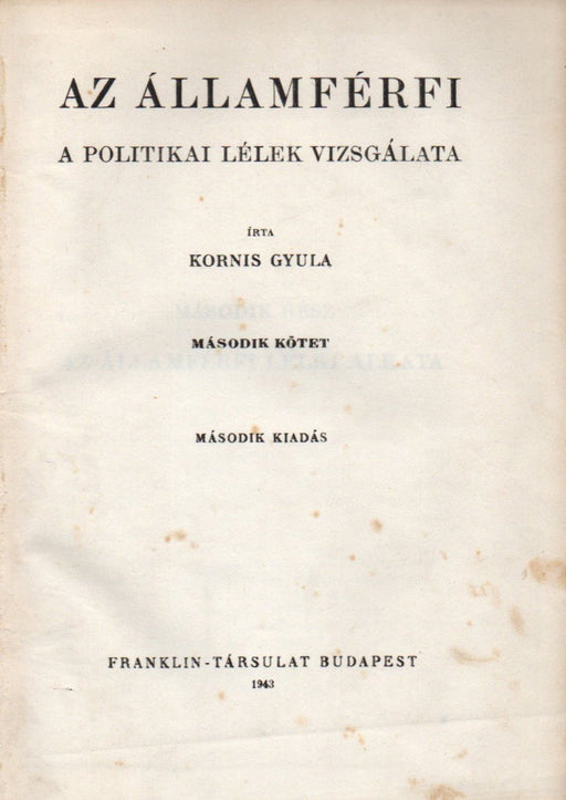 Az államférfi II. - Oskola Antikvárium