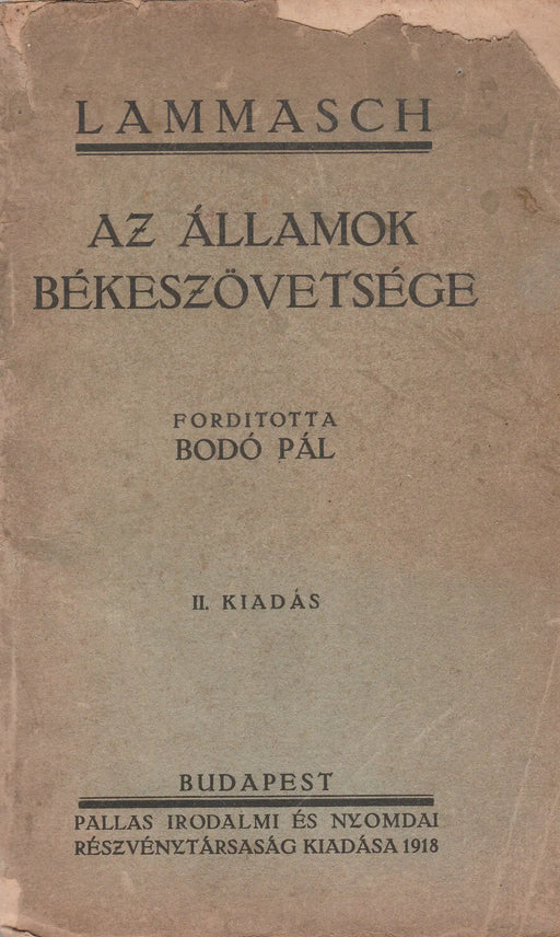 Az államok békeszövetsége - Oskola Antikvárium