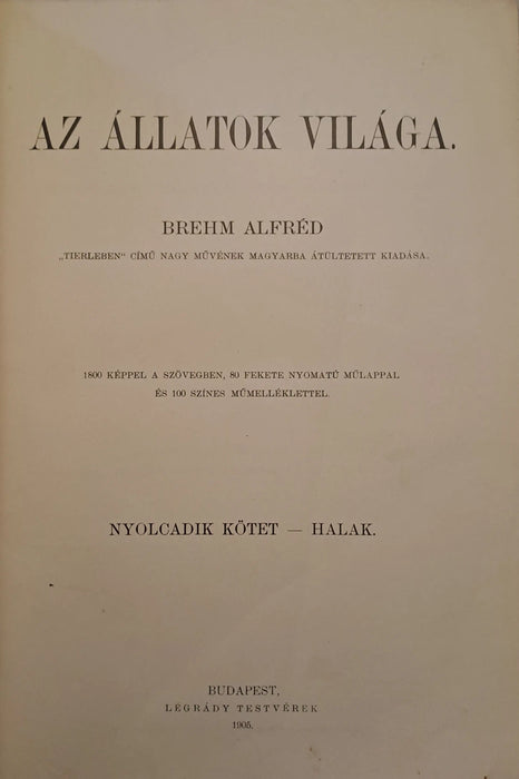 Az állatok világa 8. Halak - Oskola Antikvárium