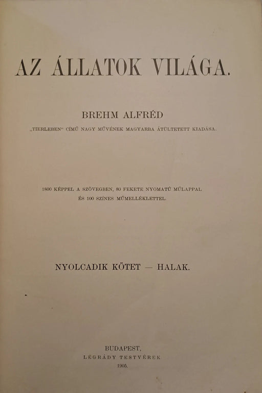 Az állatok világa 8. Halak - Oskola Antikvárium
