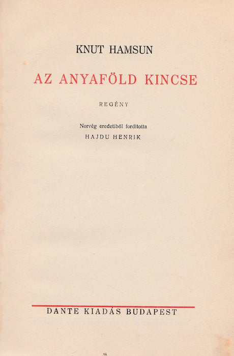 Az anyaföld kincse - Oskola Antikvárium