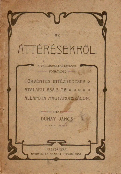 Az áttérésekről - Oskola Antikvárium