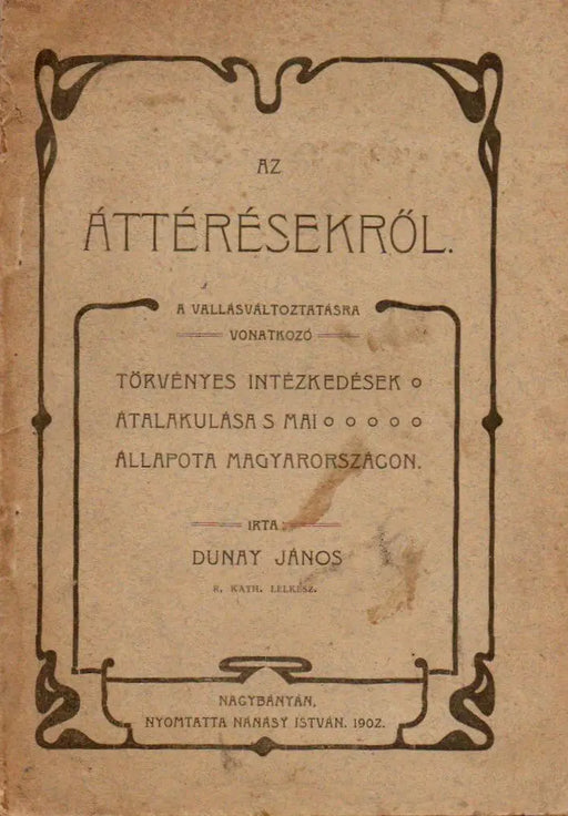 Az áttérésekről - Oskola Antikvárium