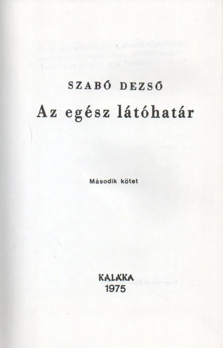 Az egész látóhatár II. - Oskola Antikvárium