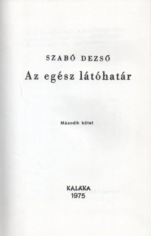 Az egész látóhatár II. - Oskola Antikvárium