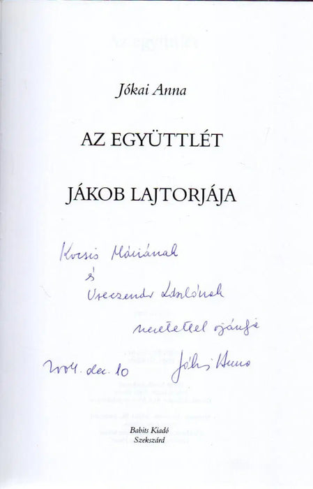 Az együttlét - Jákob lajtorjája - Oskola Antikvárium