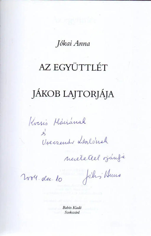 Az együttlét - Jákob lajtorjája - Oskola Antikvárium
