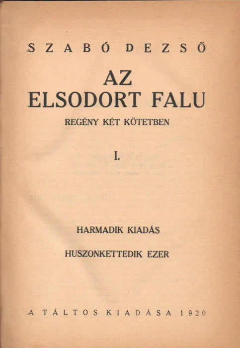 Az elsodort falu I - II. - Oskola Antikvárium