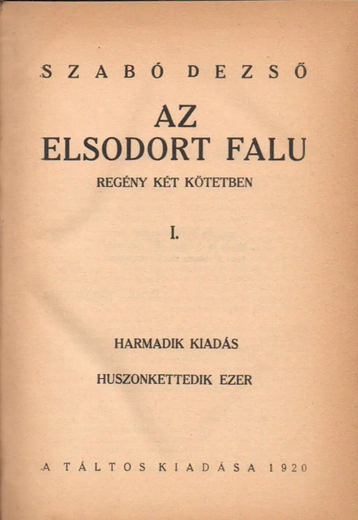 Az elsodort falu I - II. - Oskola Antikvárium