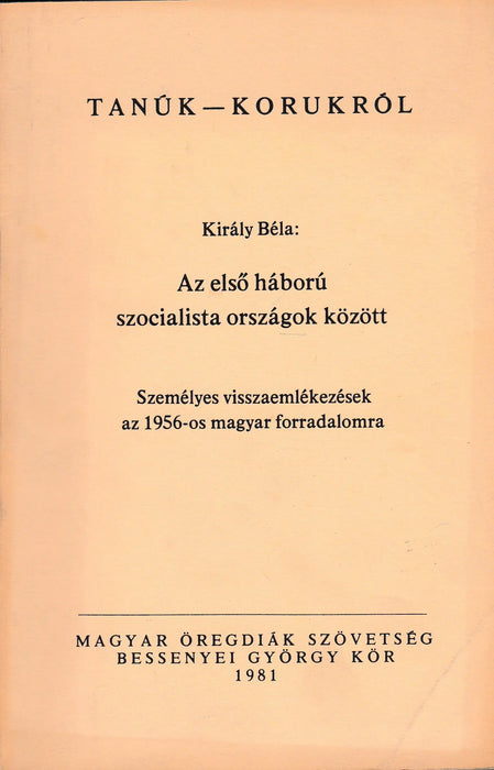 Az első háború szocialista országok között - Oskola Antikvárium