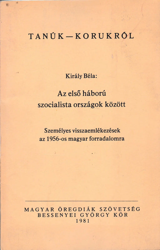 Az első háború szocialista országok között - Oskola Antikvárium