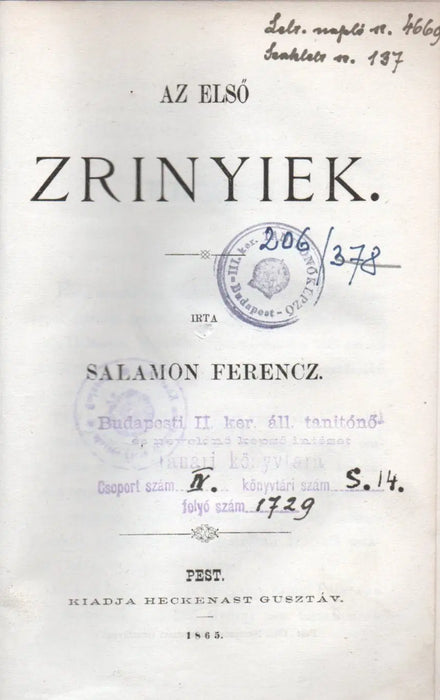 Az első Zrínyiek - Oskola Antikvárium