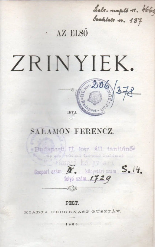 Az első Zrínyiek - Oskola Antikvárium