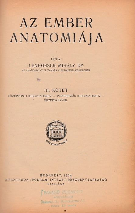 Az ember anatomiája III. - Oskola Antikvárium