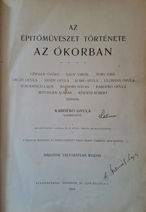 Az építőművészet története az ókorban - Oskola Antikvárium