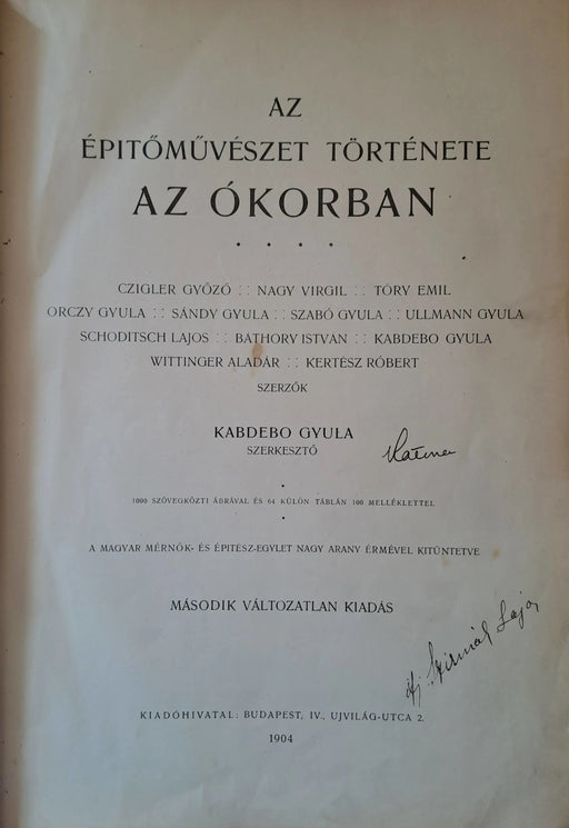 Az építőművészet története az ókorban - Oskola Antikvárium