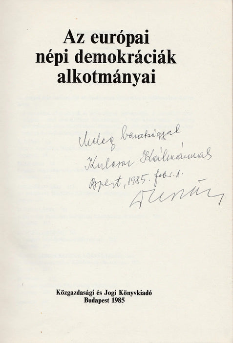 Az európai népi demokráciák alkotmányai - Oskola Antikvárium