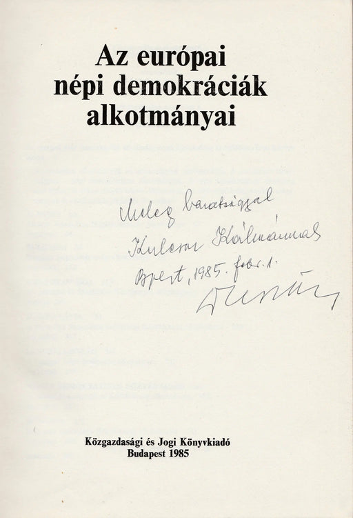 Az európai népi demokráciák alkotmányai - Oskola Antikvárium