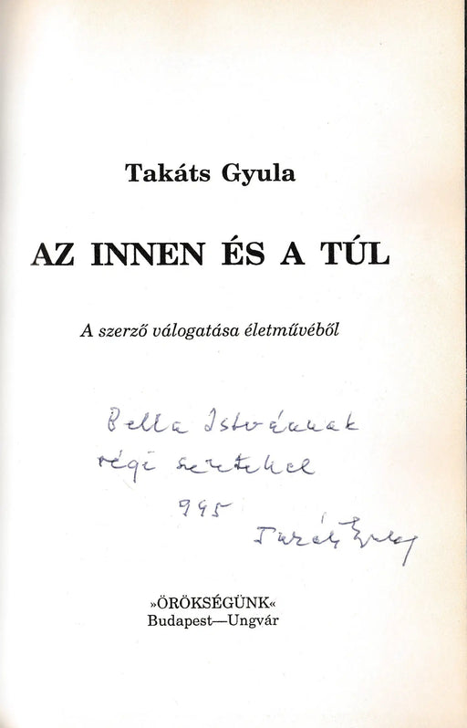 Az innen és a túl - Oskola Antikvárium