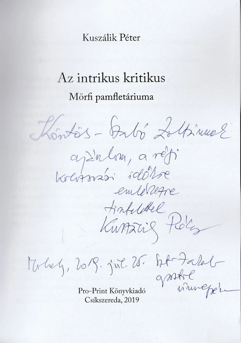 Az intrikus kritikus - Oskola Antikvárium