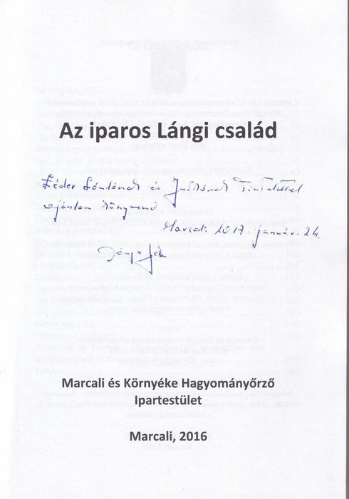 Az iparos Lángi család - Oskola Antikvárium