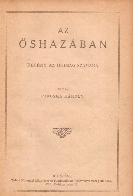 Az őshazában - Oskola Antikvárium