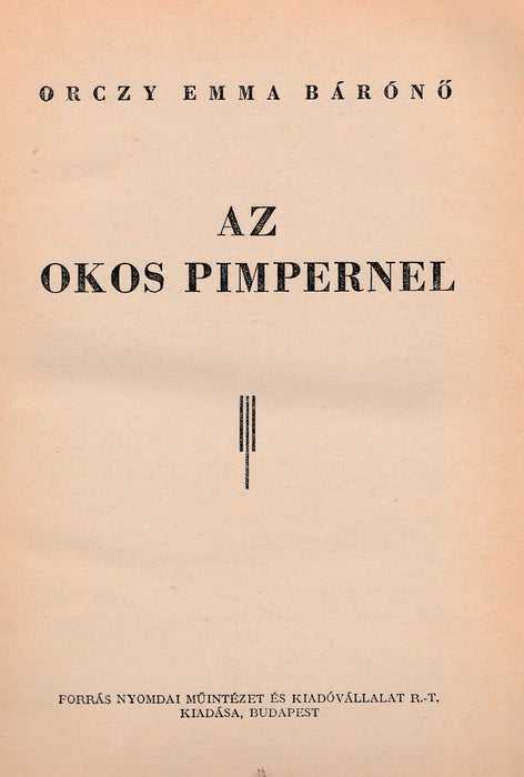Az okos Pimpernel - Oskola Antikvárium