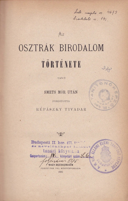 Az osztrák birodalom története I - III. - Oskola Antikvárium