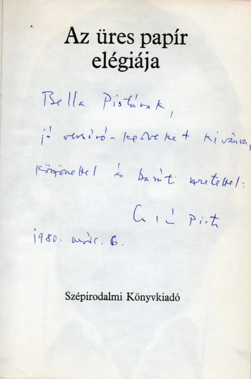 Az üres papír elégiája - Oskola Antikvárium