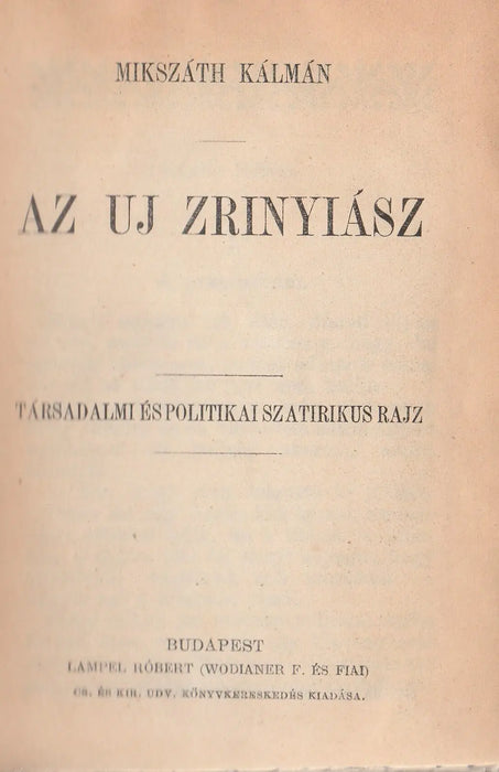 Az uj Zrinyiász - Oskola Antikvárium