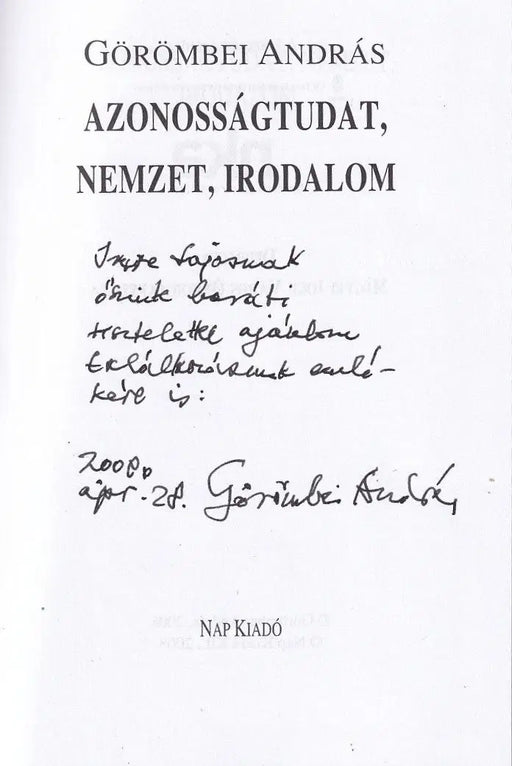 Azonosságtudat, nemzet, irodalom - Oskola Antikvárium