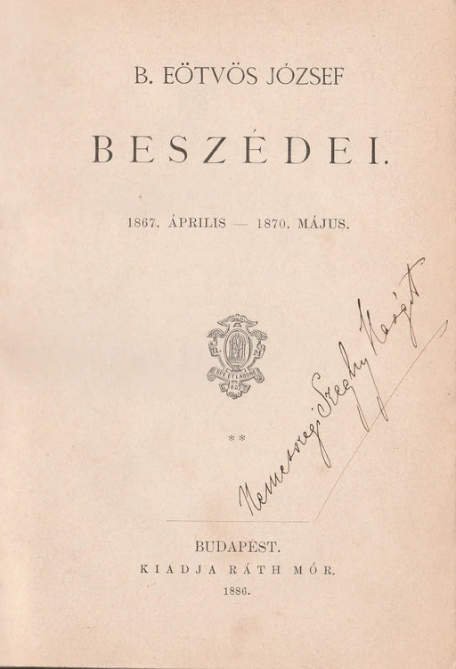 B. Eötvös József beszédei - Oskola Antikvárium