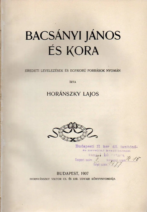 Bacsányi János és kora - Oskola Antikvárium