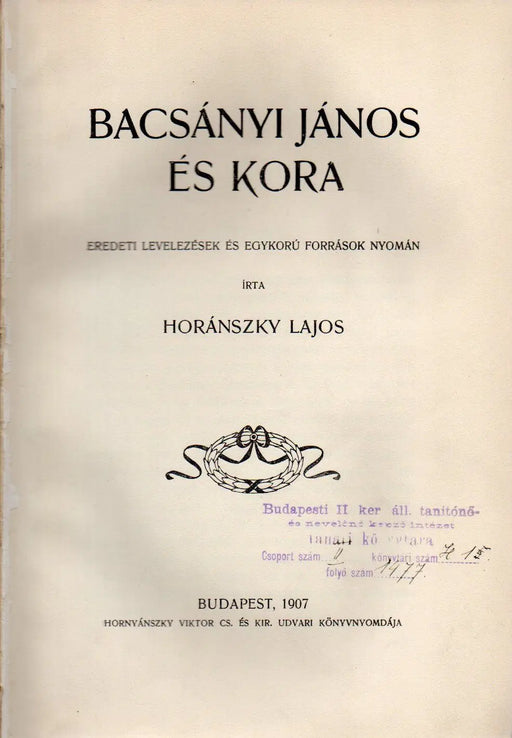 Bacsányi János és kora - Oskola Antikvárium