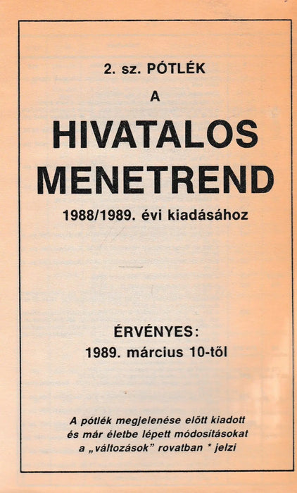 Balatoni és Velencei tavi menetrend 1988 - 1989 - Oskola Antikvárium