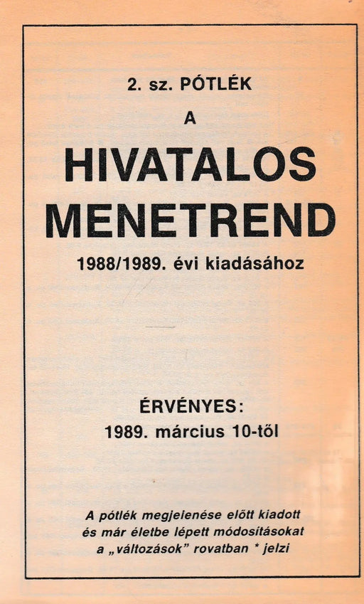 Balatoni és Velencei tavi menetrend 1988 - 1989 - Oskola Antikvárium