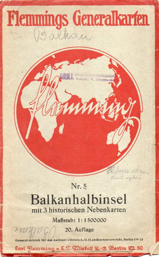 Balkanhalbinsel mit 3 historischen Nebenkarten - Oskola Antikvárium