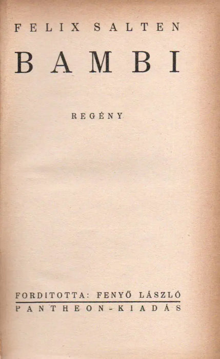 Bambi - Oskola Antikvárium
