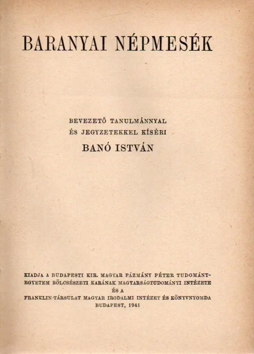 Baranyai népmesék - Oskola Antikvárium