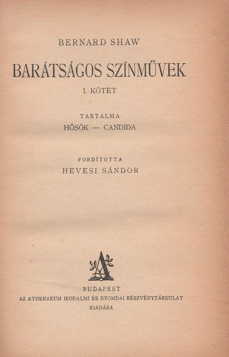 Barátságos színművek I - II. - Oskola Antikvárium