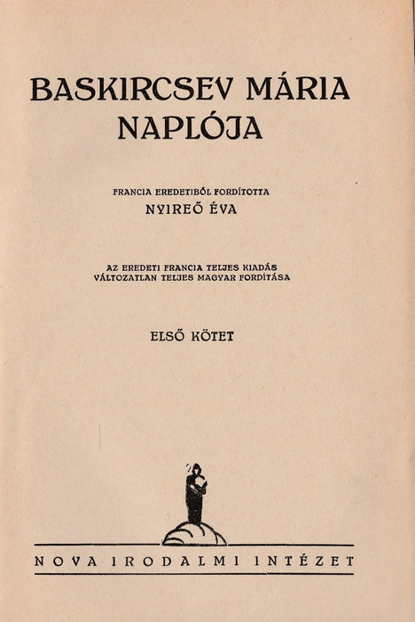 Baskircsev Mária naplója I. - Oskola Antikvárium