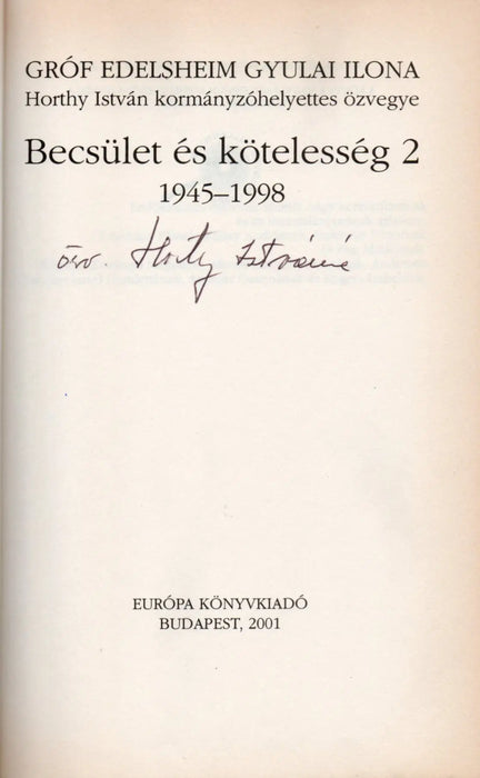 Becsület és kötelesség 1 - 2. - Oskola Antikvárium