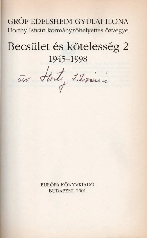 Becsület és kötelesség 1 - 2. - Oskola Antikvárium