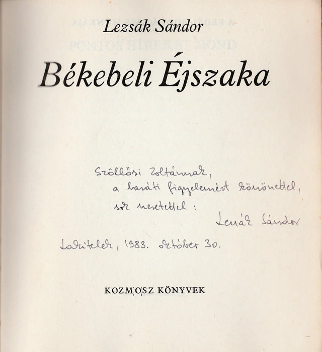 Békebeli Éjszaka - Oskola Antikvárium