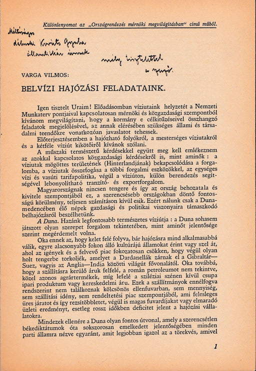 Belvízi hajózási feladataink - Oskola Antikvárium