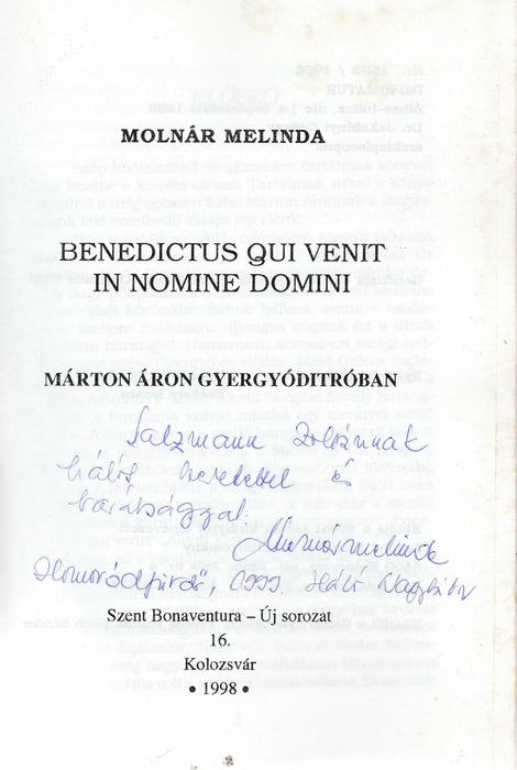 Benedictus Qui Venit in Nomine Domini - Oskola Antikvárium