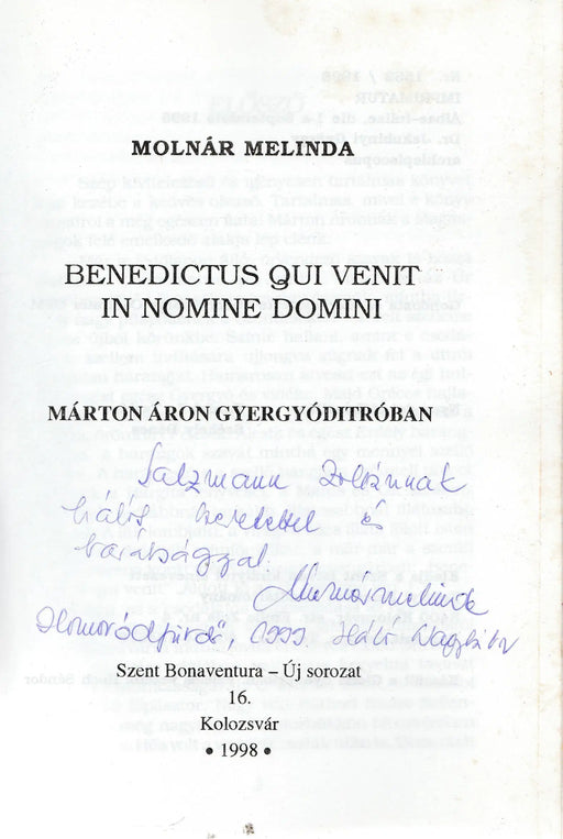 Benedictus Qui Venit in Nomine Domini - Oskola Antikvárium