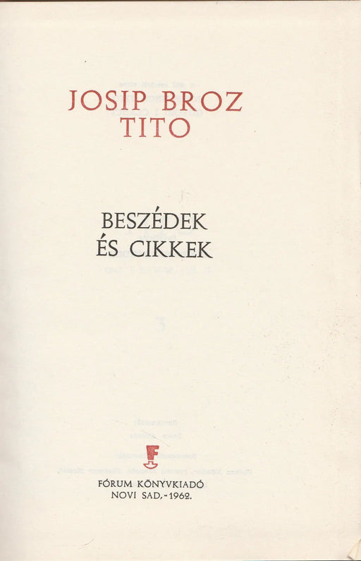 Beszédek és cikkek 3. - Oskola Antikvárium