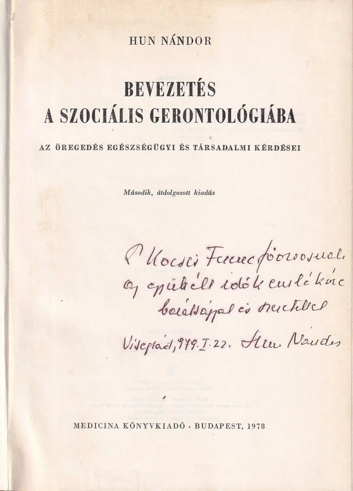 Bevezetés a szociális gerontológiába - Oskola Antikvárium