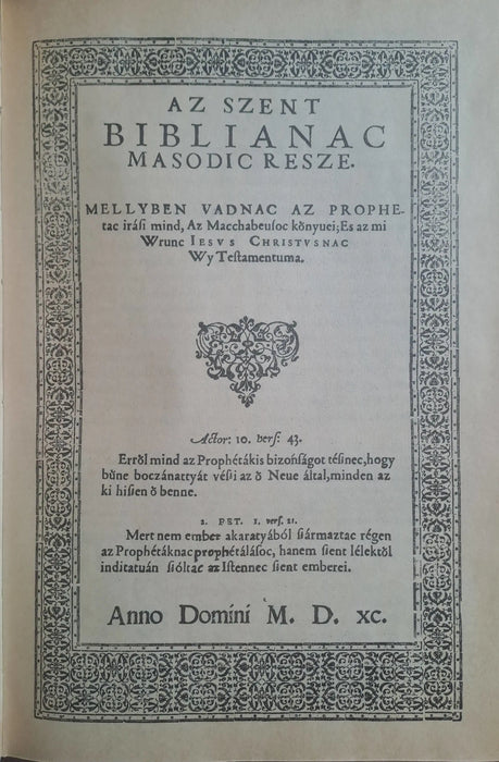 Biblia I - II. - Károlyi Gáspár vizsolyi Bibliája - Oskola Antikvárium